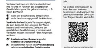 Neue Gewährleistungs- und Garantie-Label im B2C-Bereich